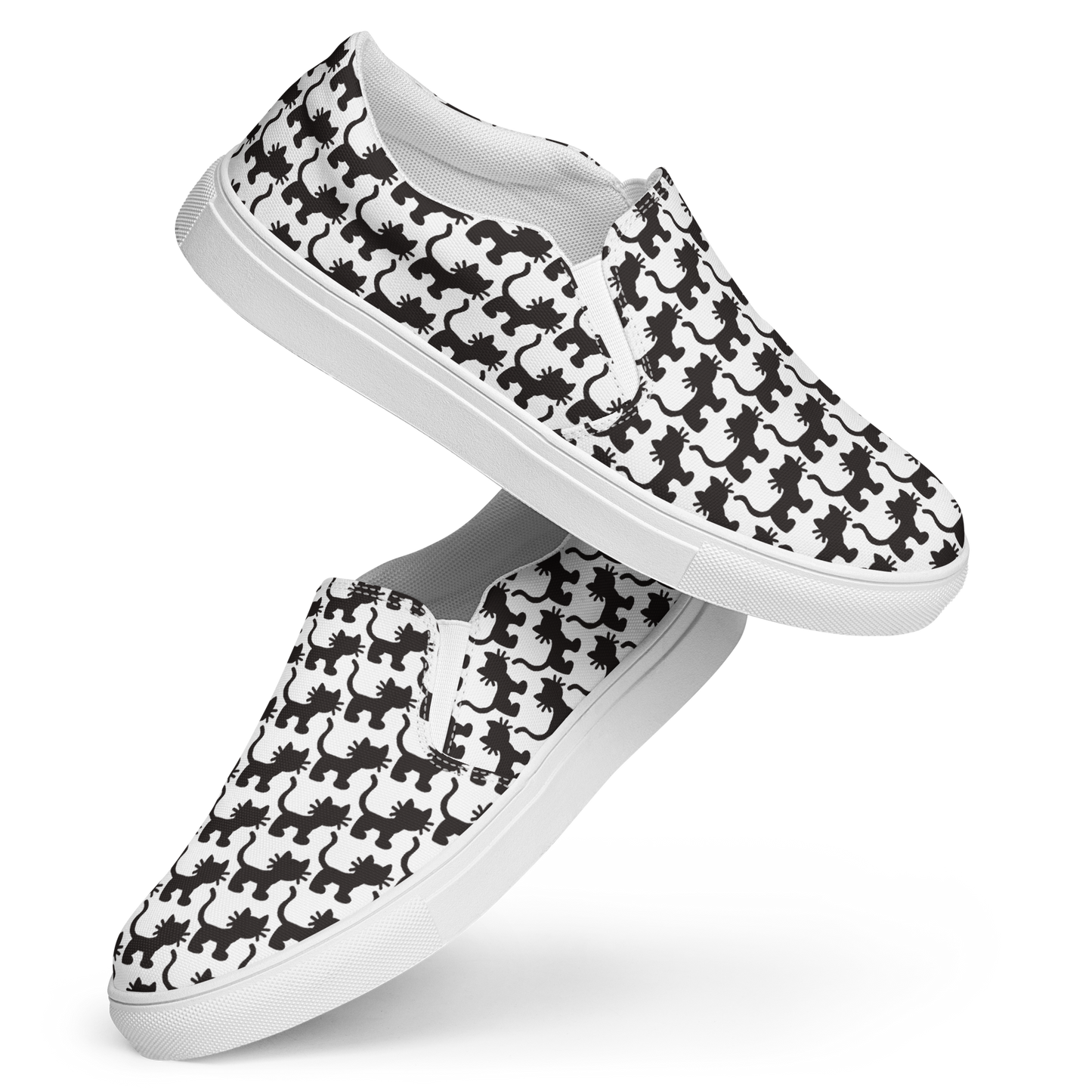 "Checker Cat" Women’s Slip-on Canvas Shoes
