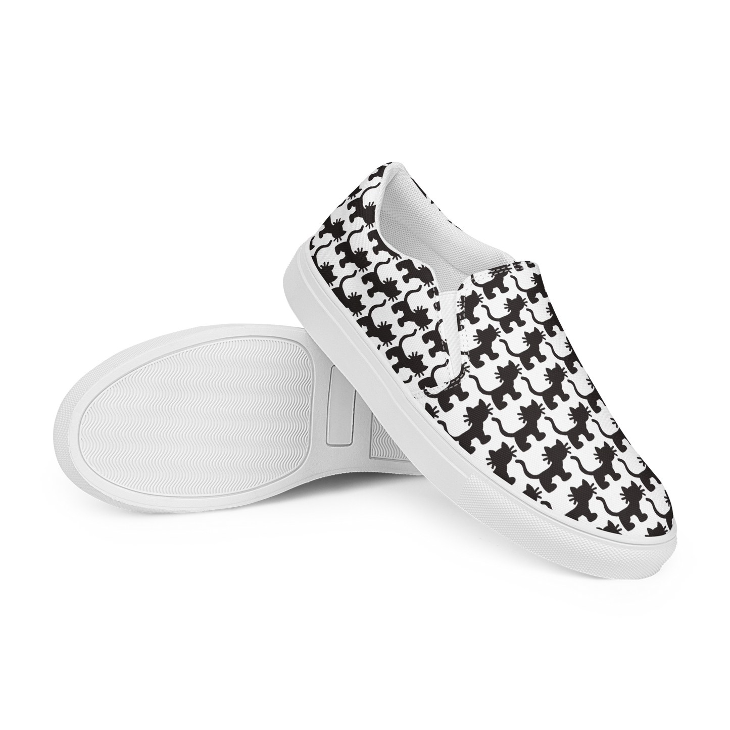 "Checker Cat" Women’s Slip-on Canvas Shoes