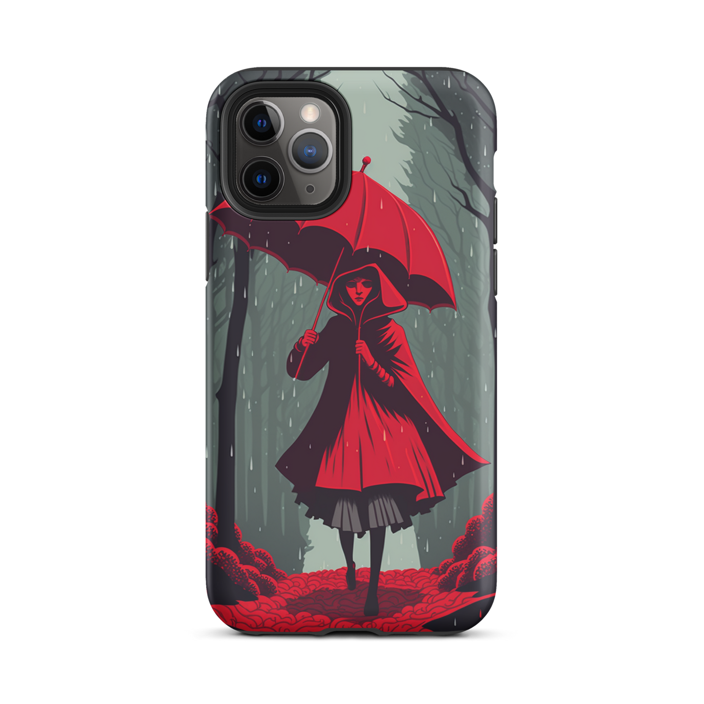 "Red in the Woods" Tough iPhone Cases