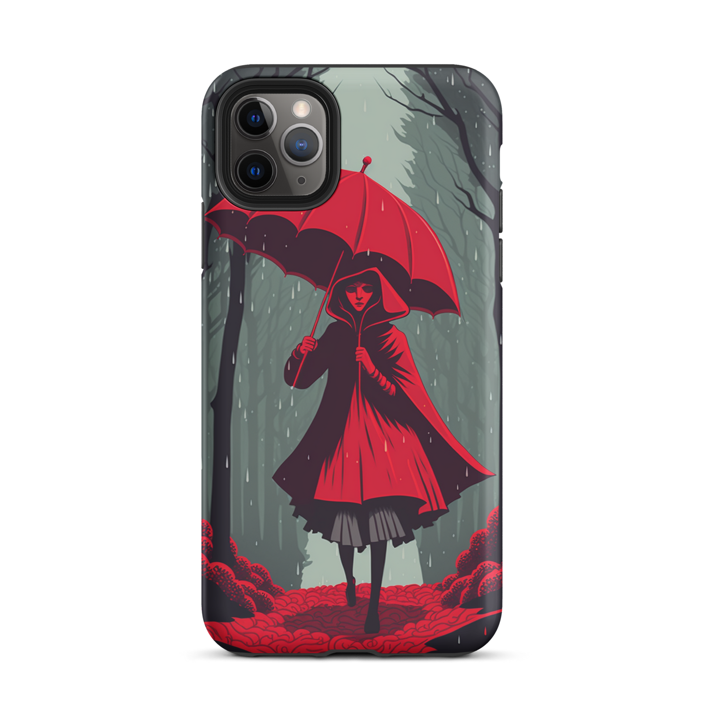 "Red in the Woods" Tough iPhone Cases