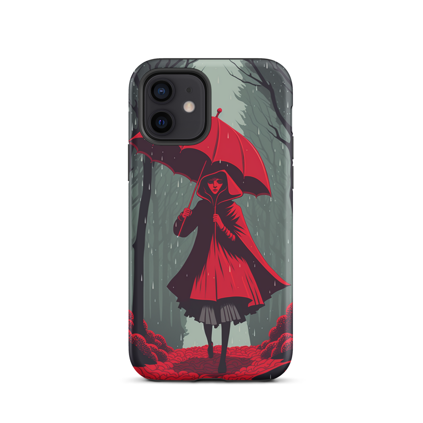 "Red in the Woods" Tough iPhone Cases