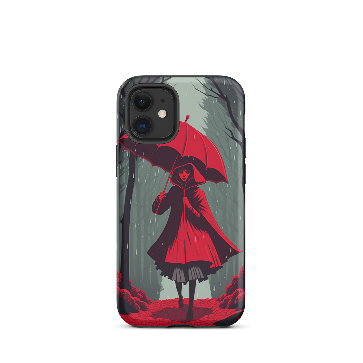 "Red in the Woods" Tough iPhone Cases