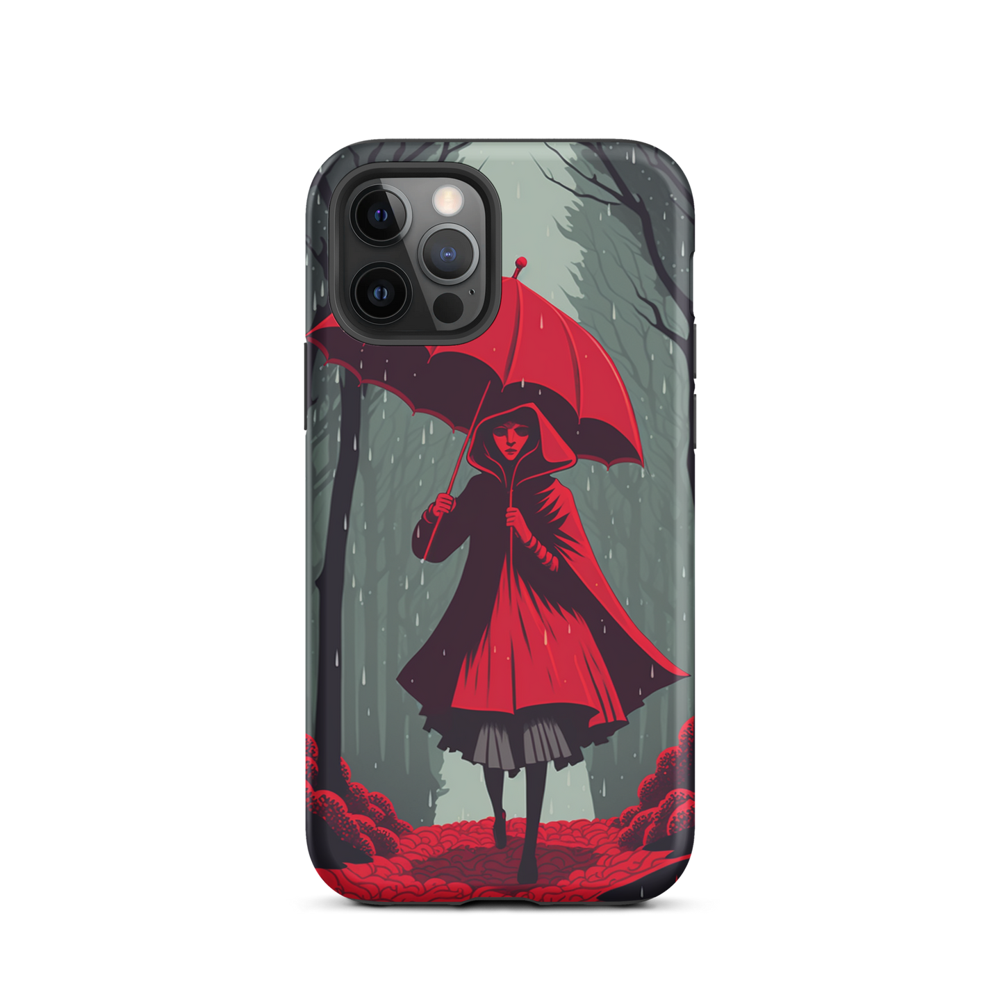 "Red in the Woods" Tough iPhone Cases