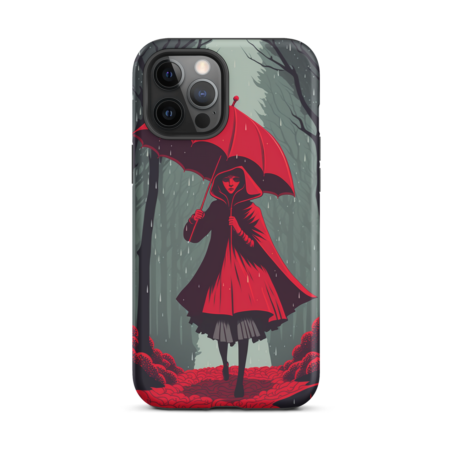 "Red in the Woods" Tough iPhone Cases