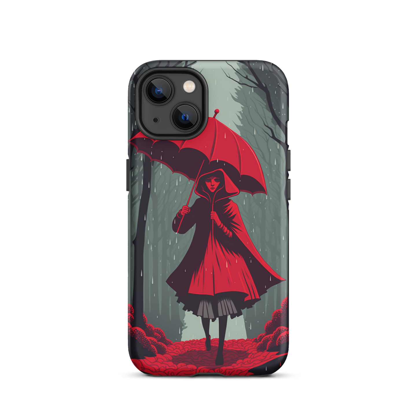 "Red in the Woods" Tough iPhone Cases