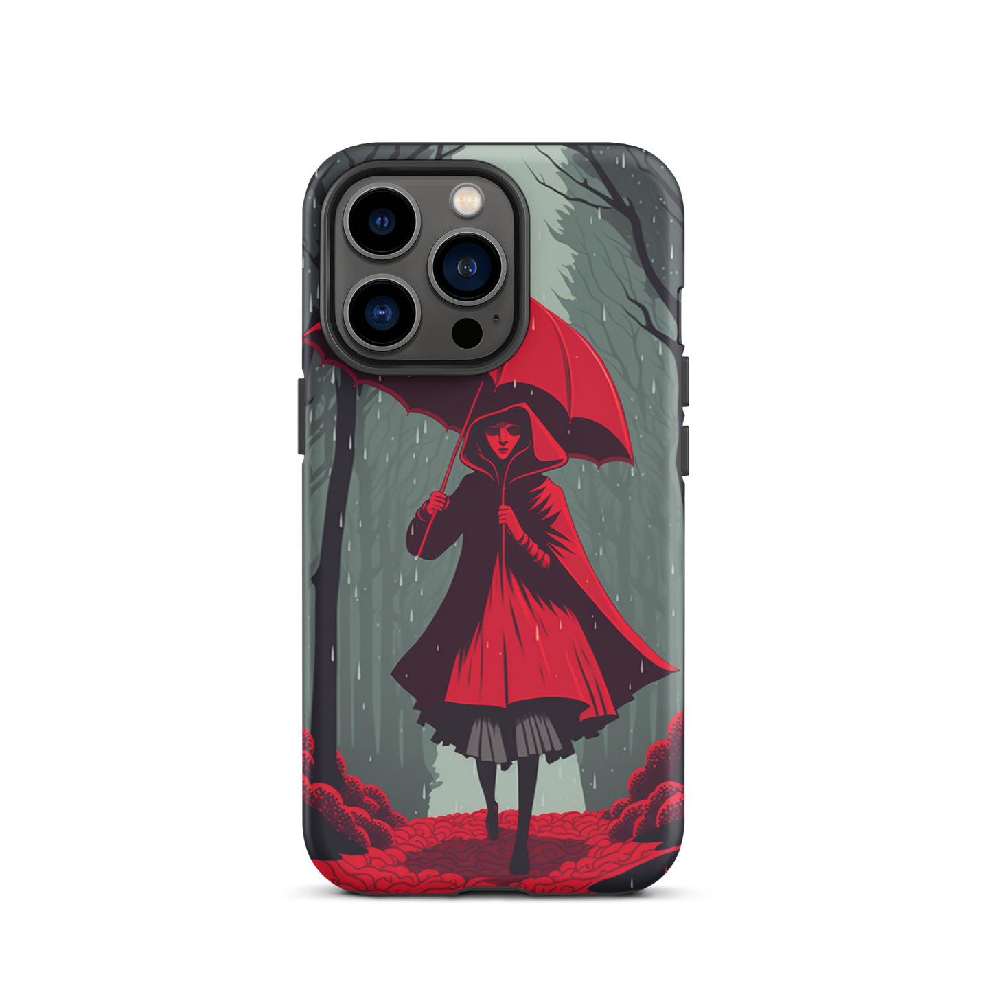 "Red in the Woods" Tough iPhone Cases