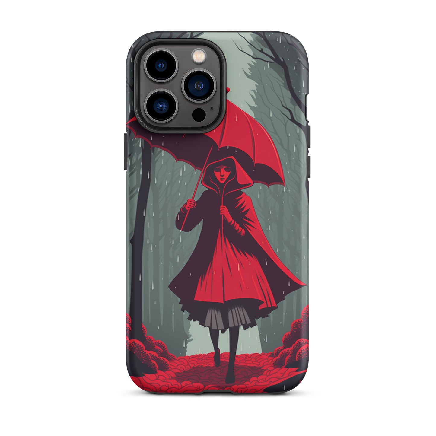 "Red in the Woods" Tough iPhone Cases