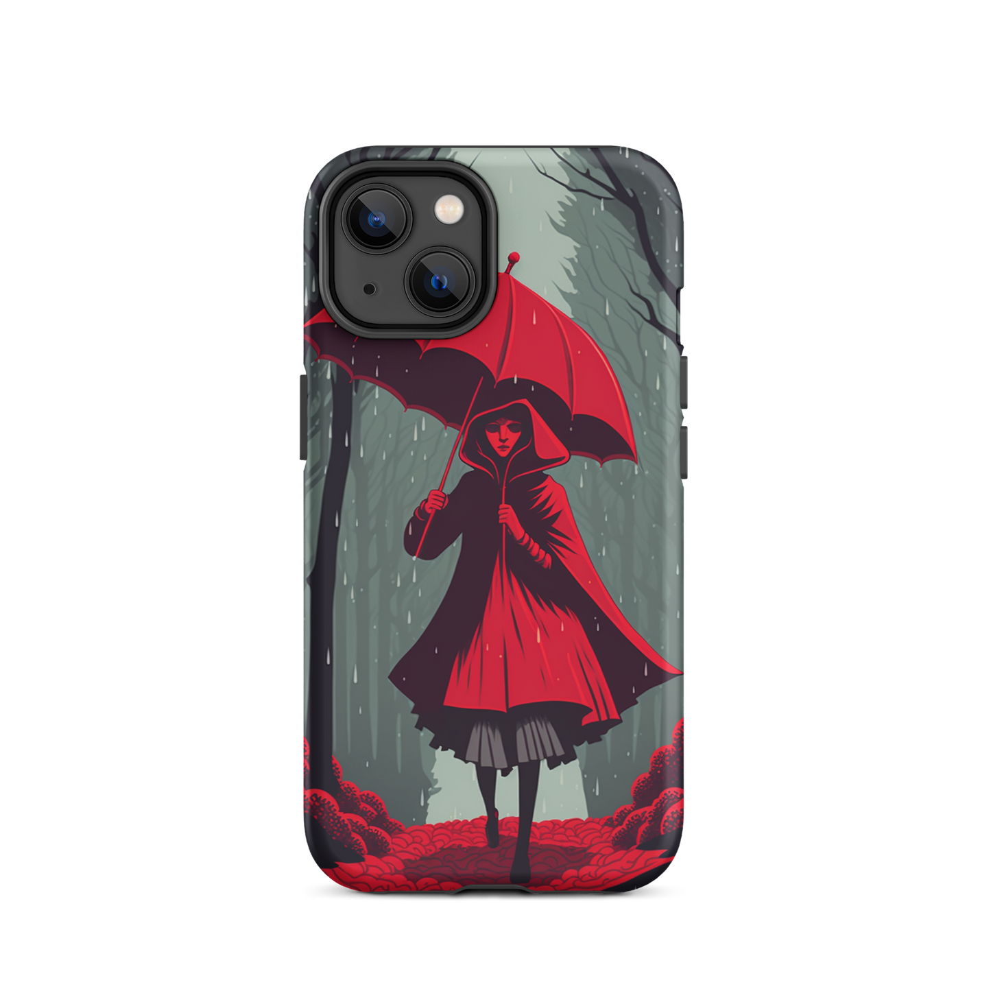 "Red in the Woods" Tough iPhone Cases