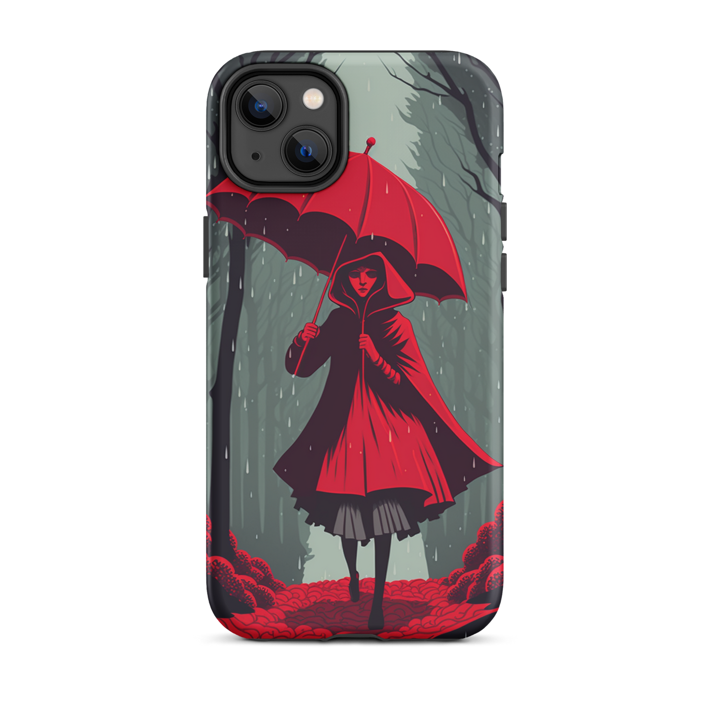 "Red in the Woods" Tough iPhone Cases