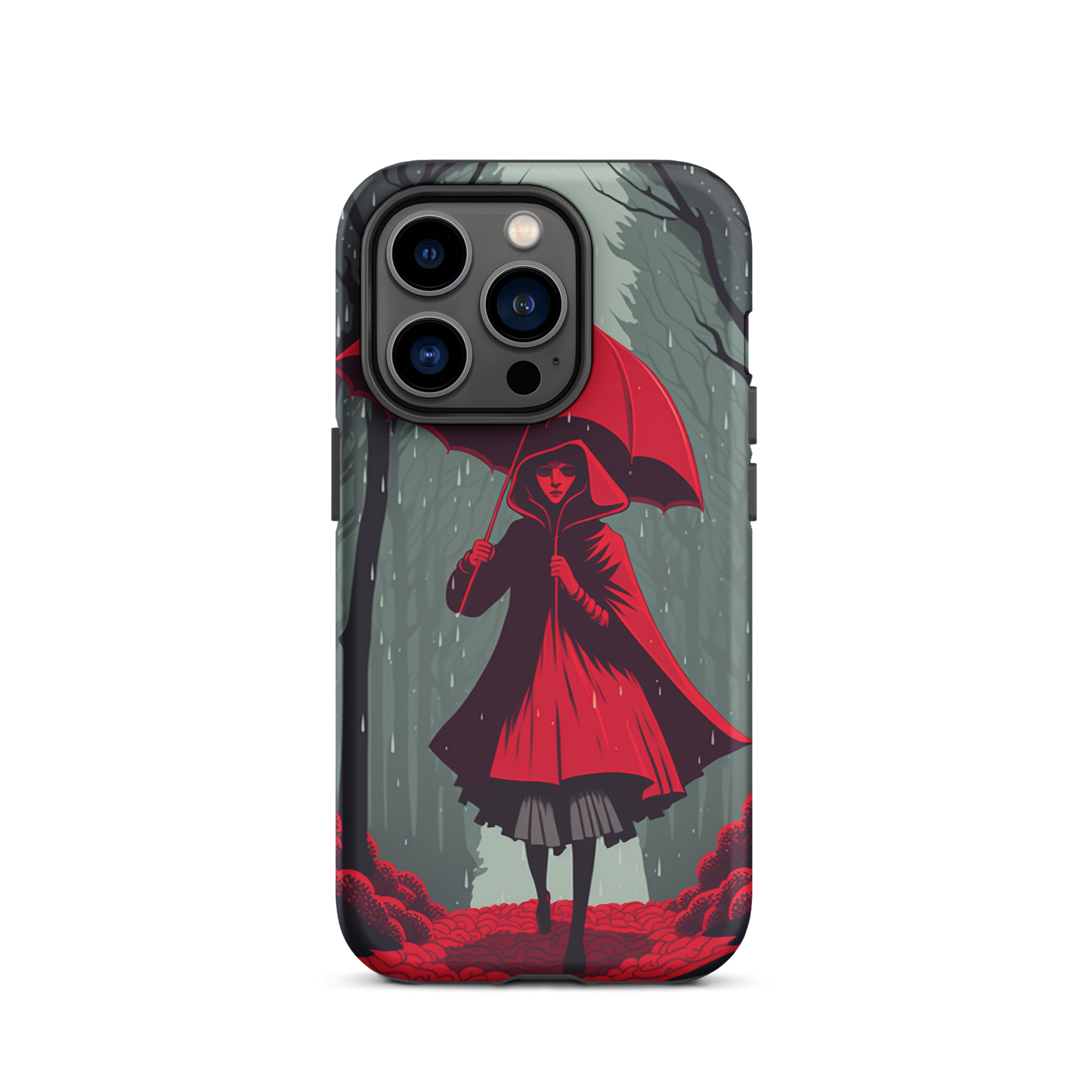 "Red in the Woods" Tough iPhone Cases