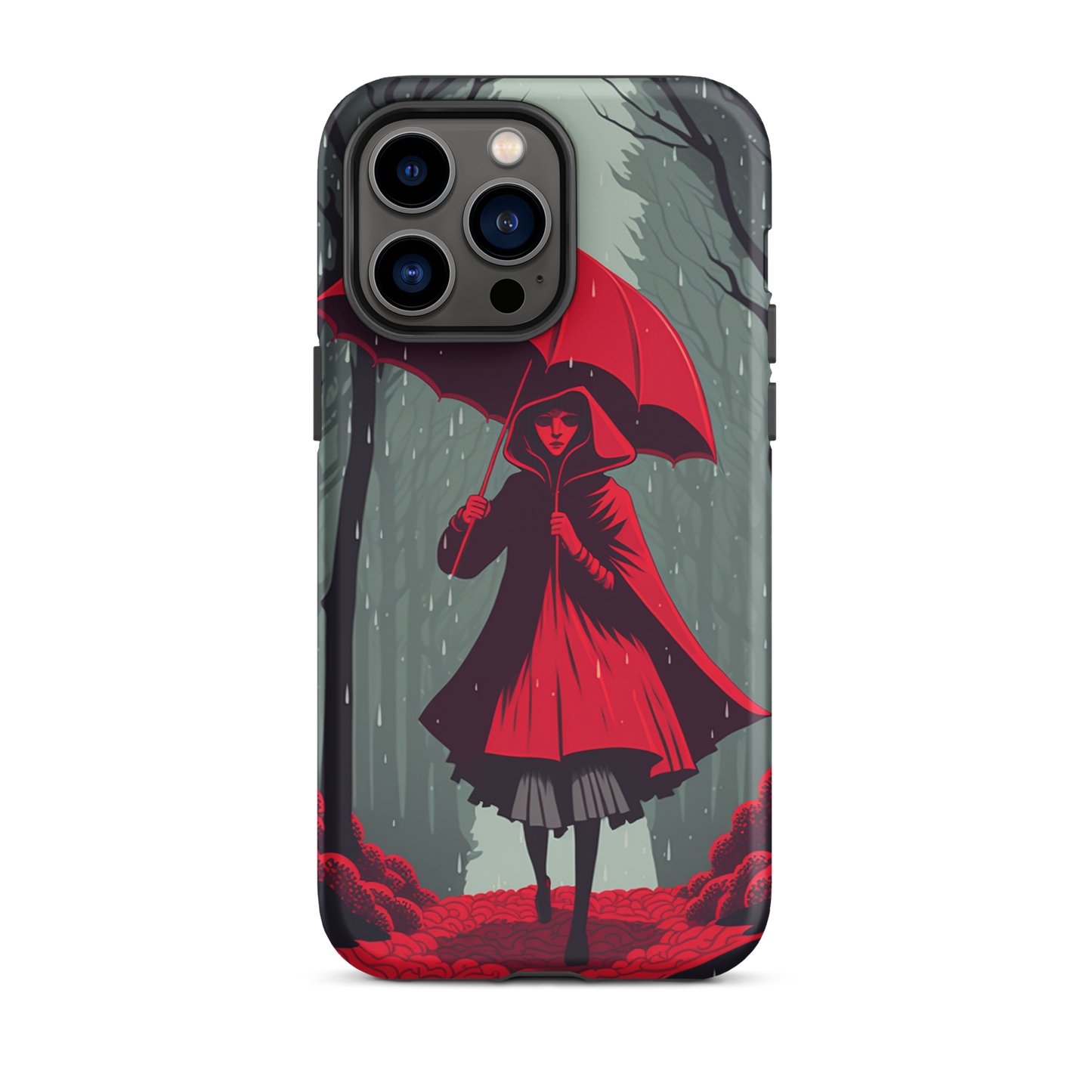"Red in the Woods" Tough iPhone Cases