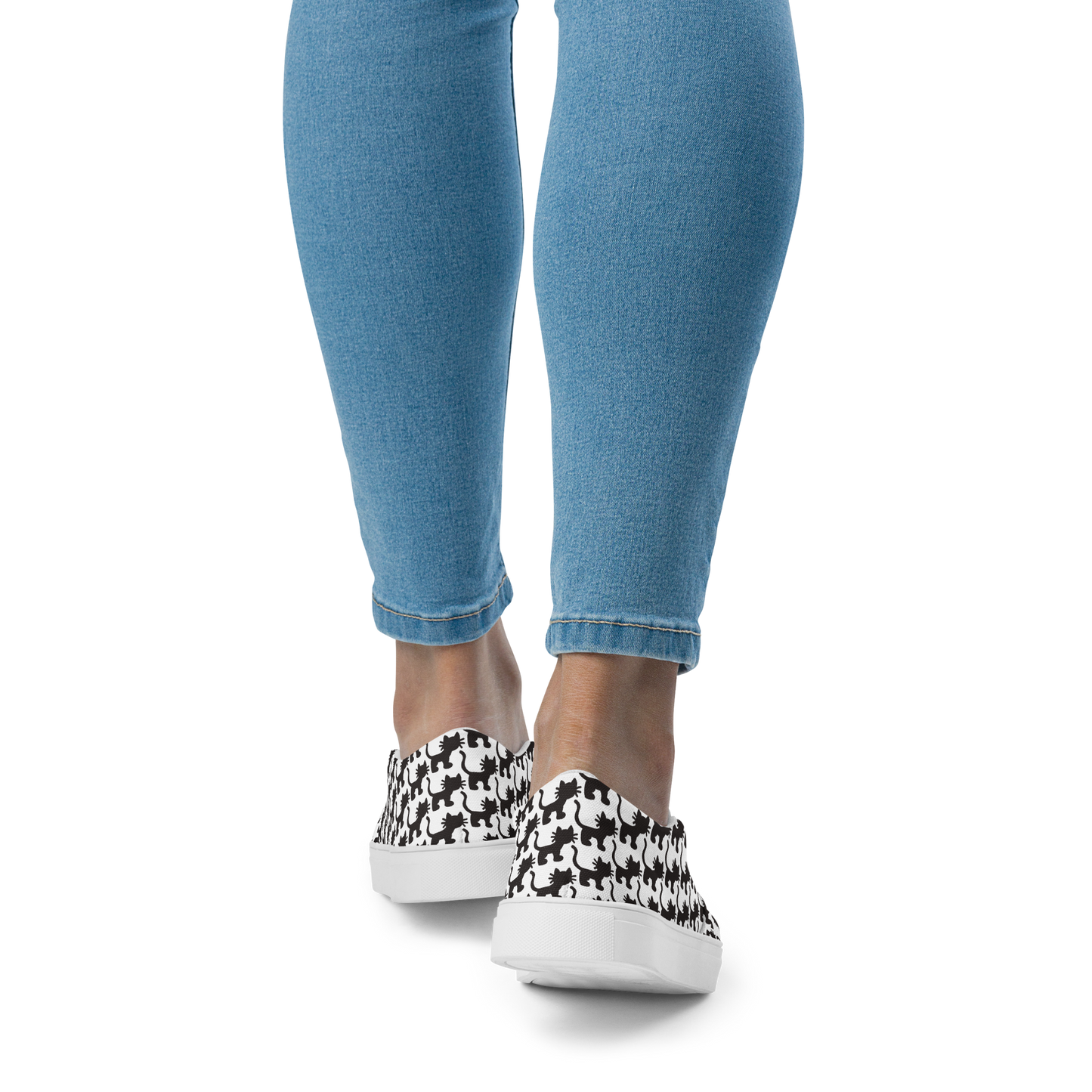 "Checker Cat" Women’s Slip-on Canvas Shoes