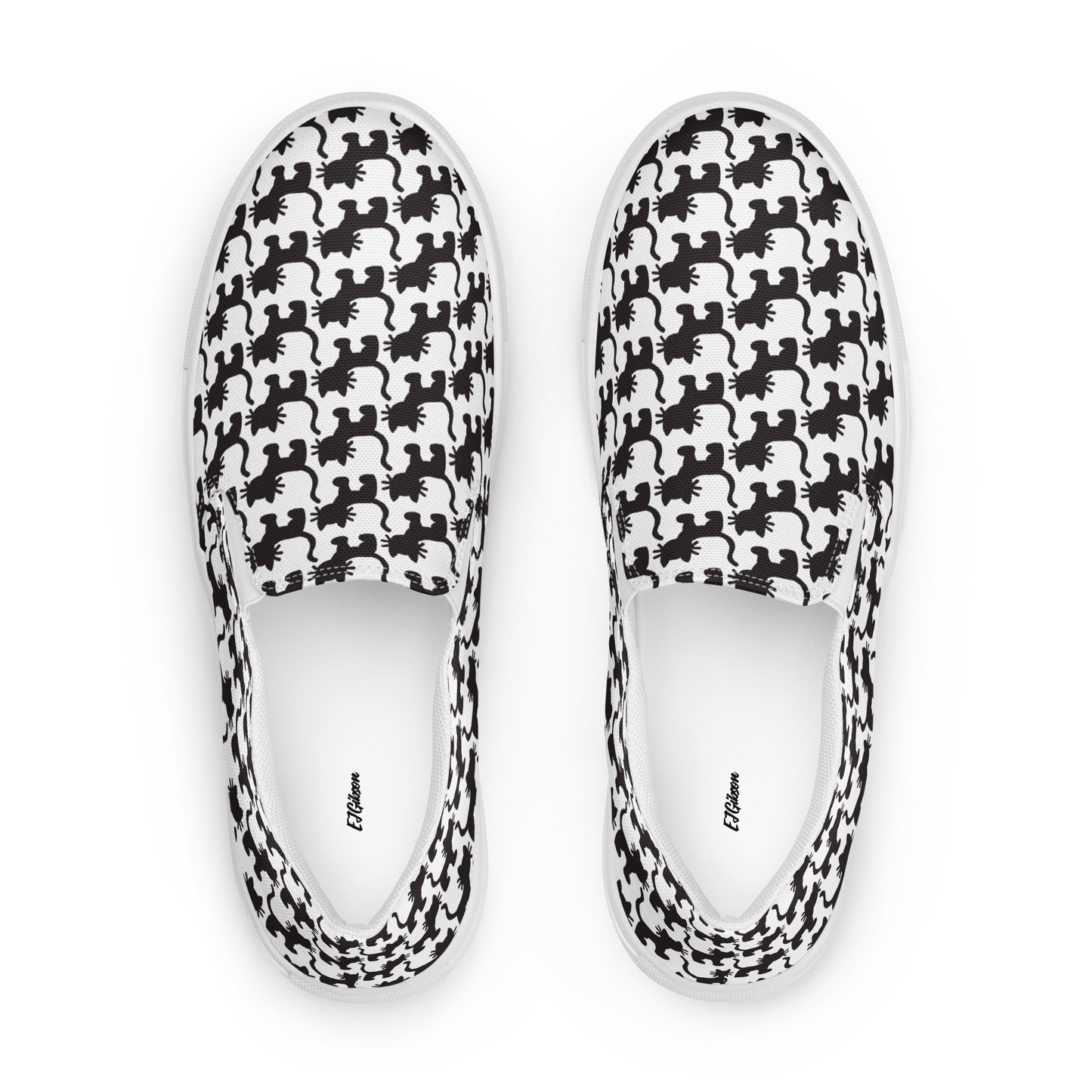"Checker Cat" Women’s Slip-on Canvas Shoes
