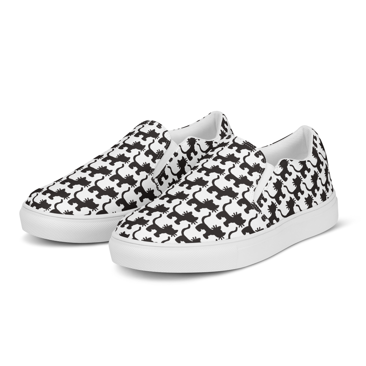 "Checker Cat" Women’s Slip-on Canvas Shoes
