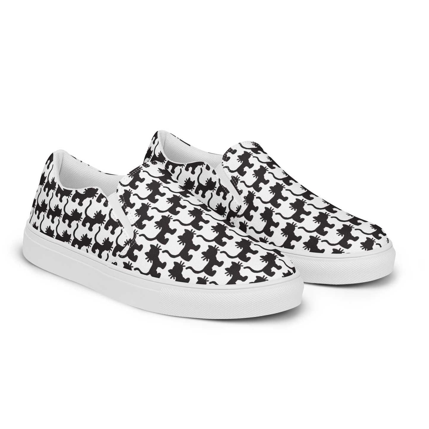 "Checker Cat" Women’s Slip-on Canvas Shoes